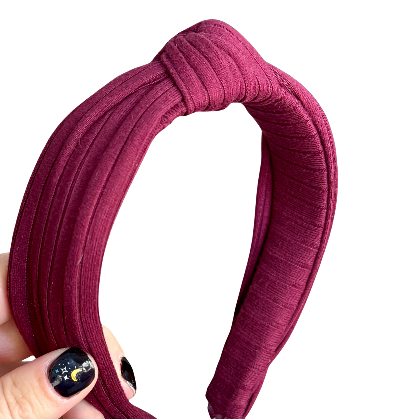 Wine Wide Rib Classic Knotted Headband
