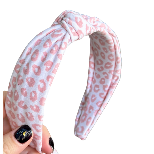 Pink Leopard Classic Knotted Headband