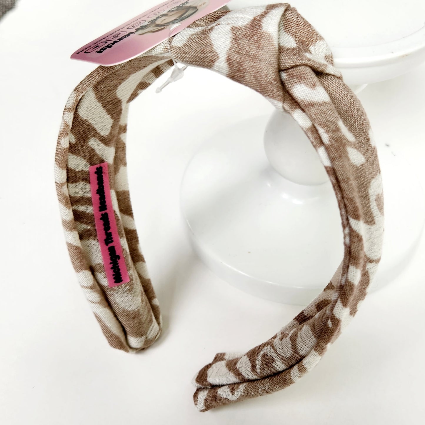 Beige Leopard Classic Knotted Headband