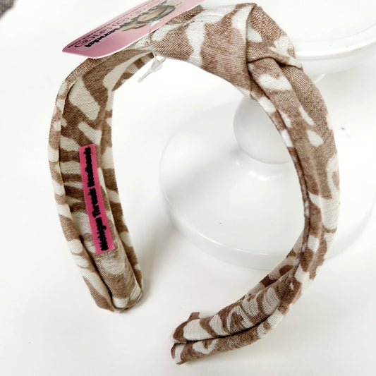 Beige Leopard Classic Knotted Headband