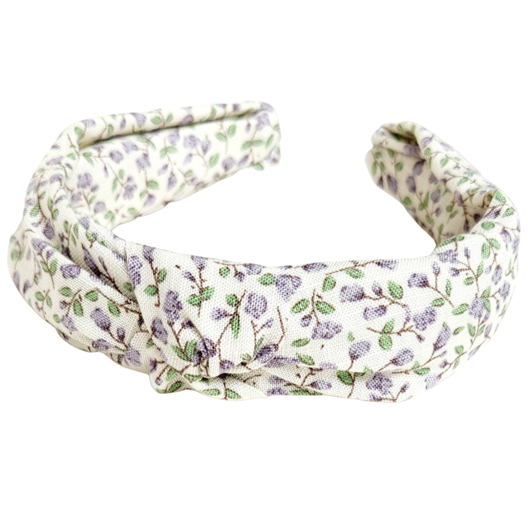 Lavender Flowers Classic Knotted Headband