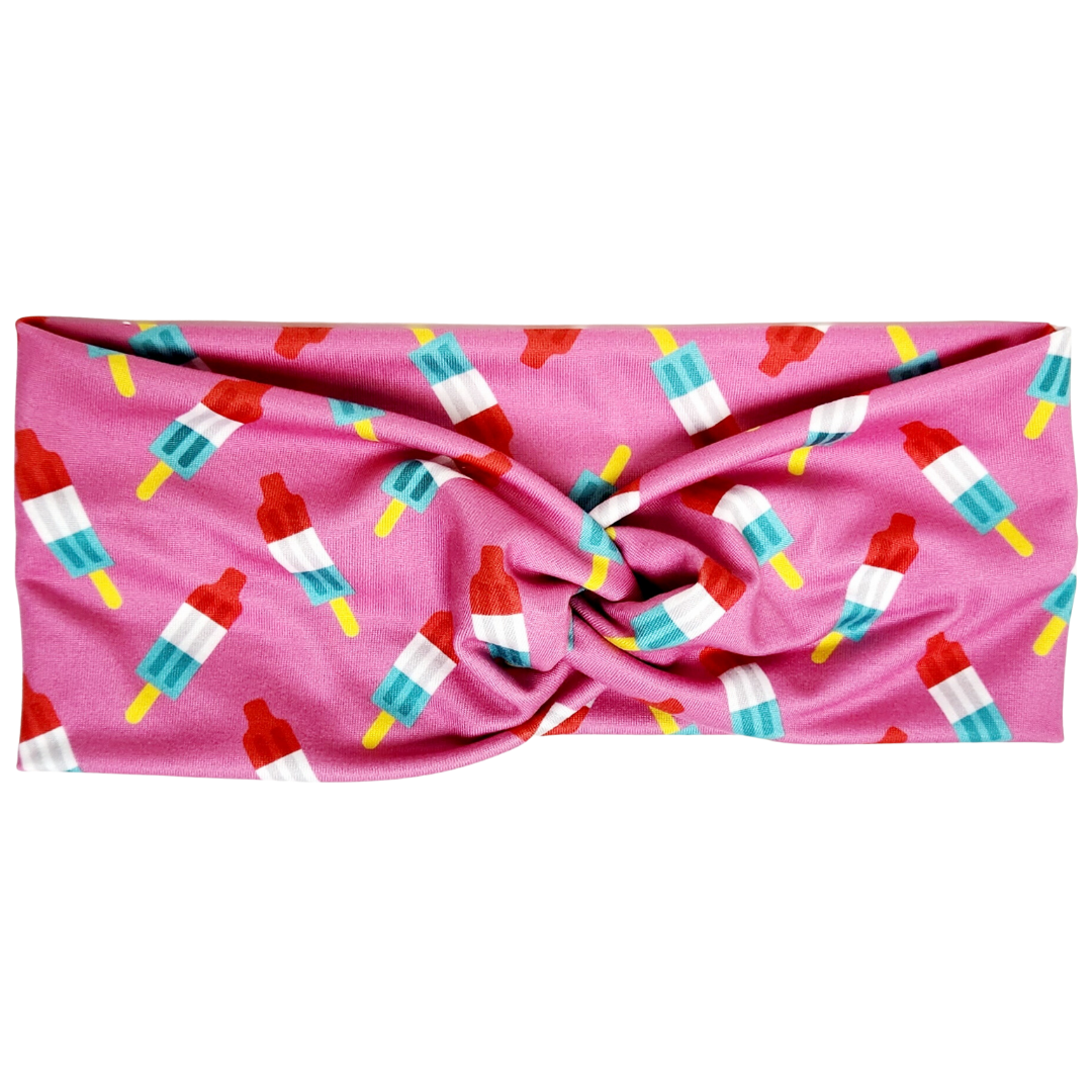Bomb Pops on Pink Twisted - Workout Headband