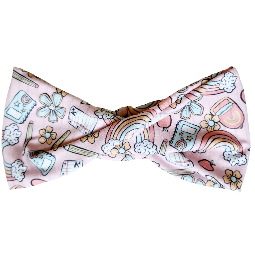 Back to School Pink Luxe Extra Wide - Workout Headband
