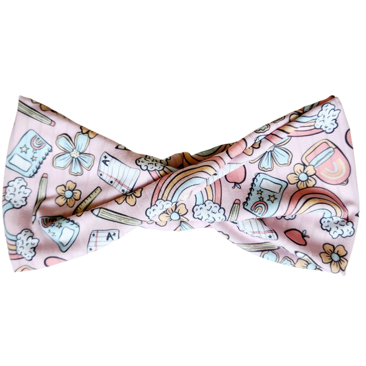 Back to School Pink Luxe Extra Wide - Workout Headband