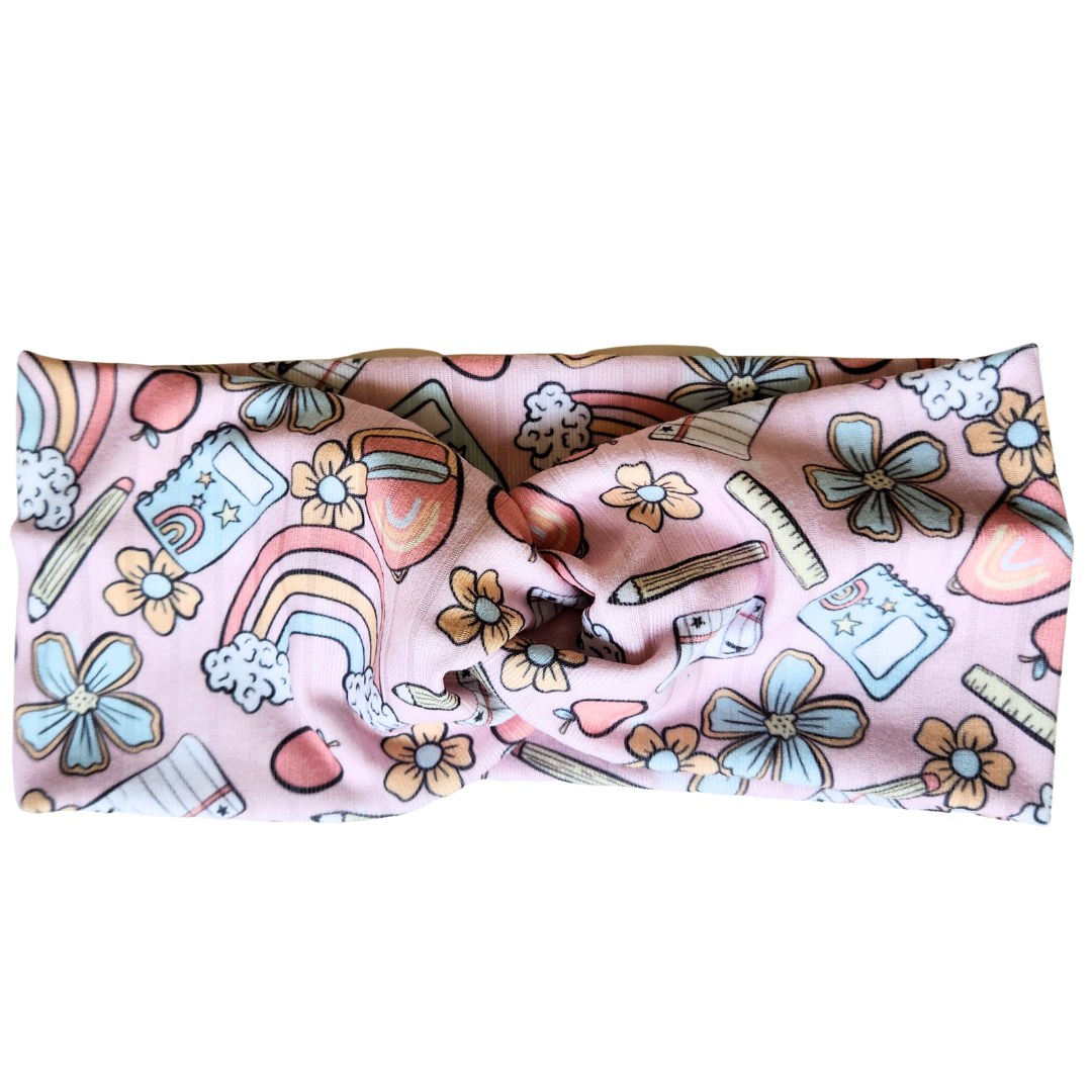 Back to School Pink Twisted - Workout Headband
