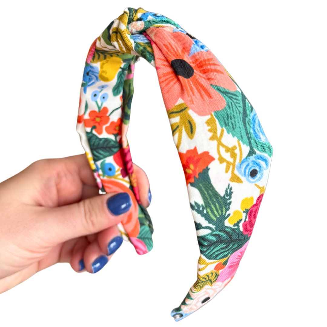 Garden Party on Cream Rifle Paper Co. Classic Knotted Headband
