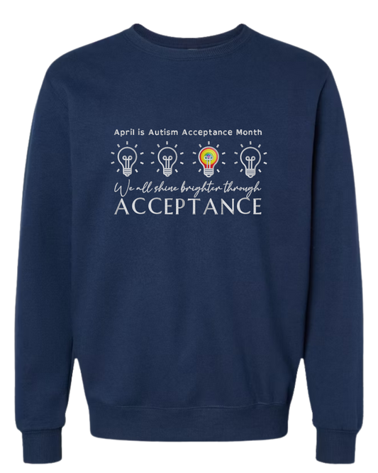 Autism Acceptance Unisex T-shirt and Crew Neck Sweatshirt