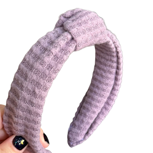 Lavender Waffle Classic Knotted Headband