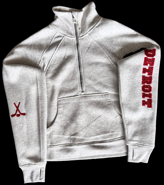 Gray hoodie with 'Detroit' text