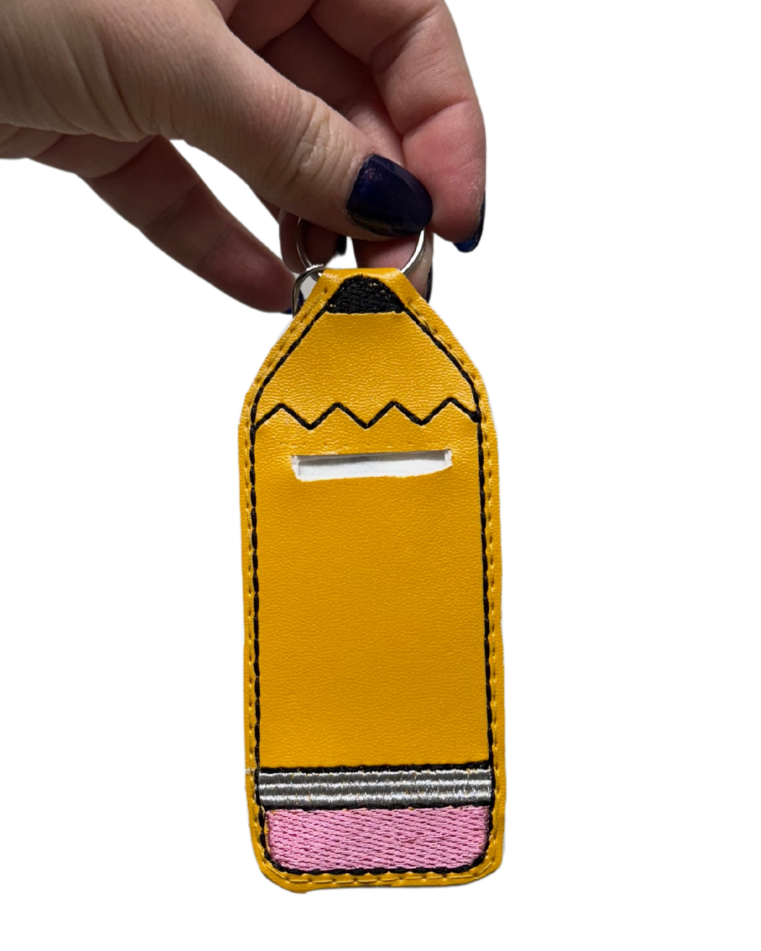 Embroidered Pencil Keychain and Chapstick Holder