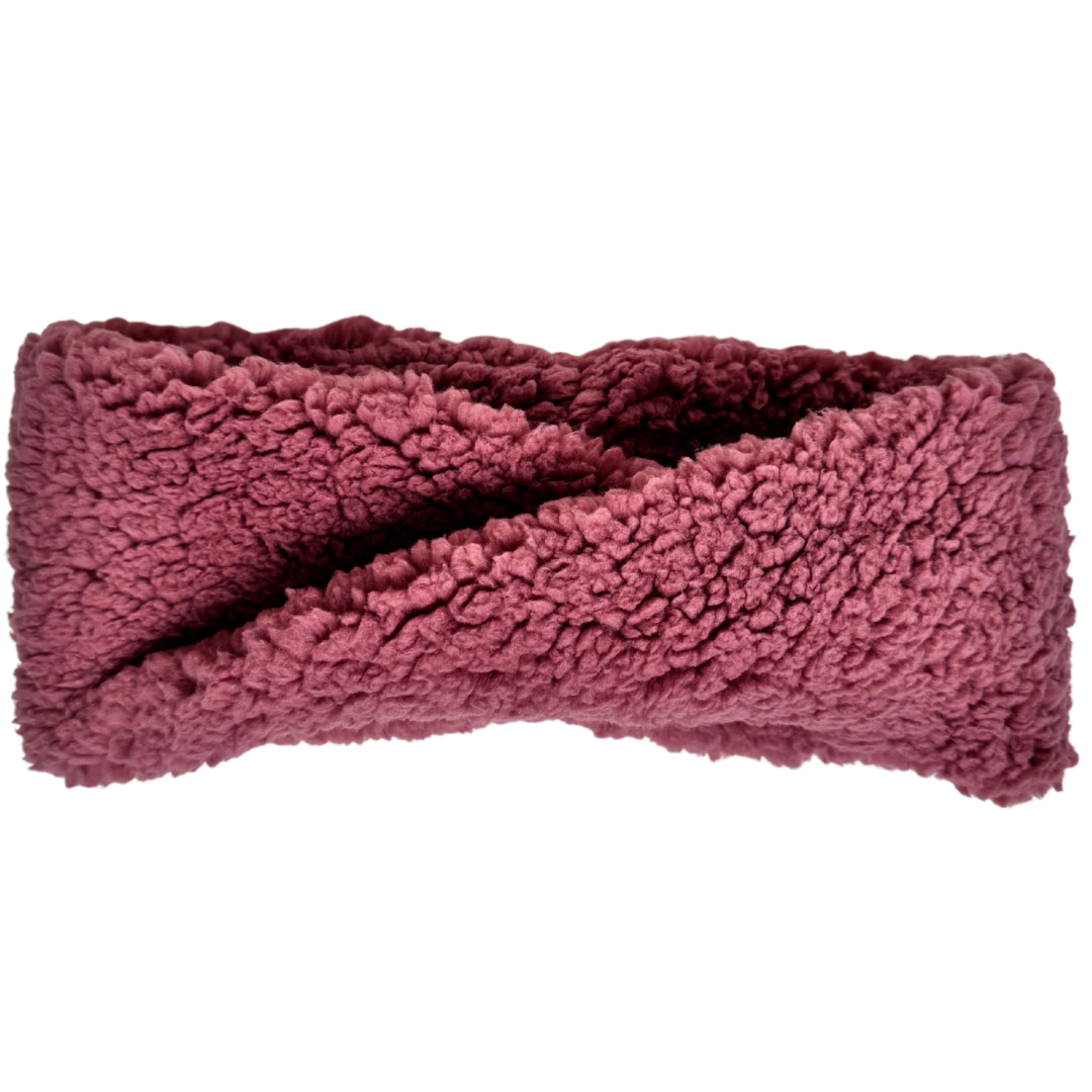 Mauve Sherpa Twist Women's Ear Warmer Headband