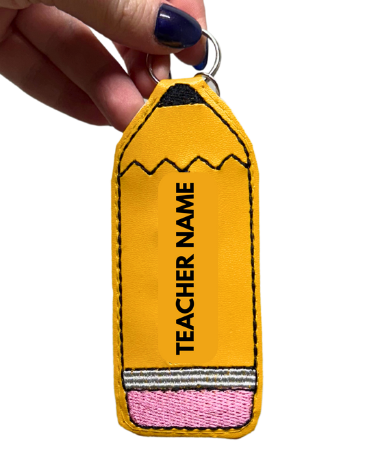 Embroidered Pencil Keychain and Chapstick Holder