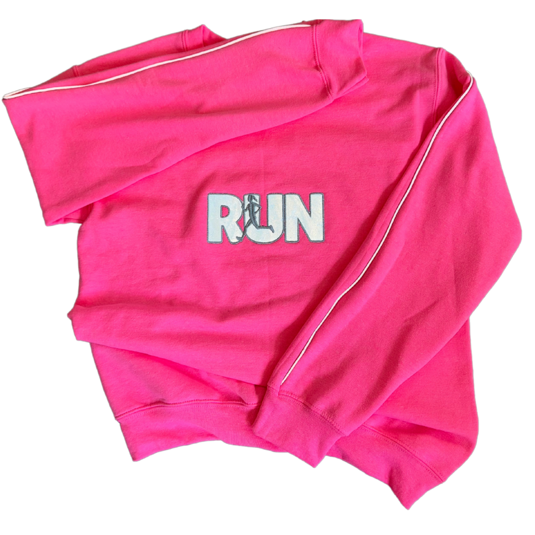 Reflective Run Embroidered Crew Neck Sweatshirt