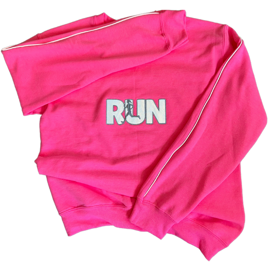 Reflective Run Embroidered Crew Neck Sweatshirt