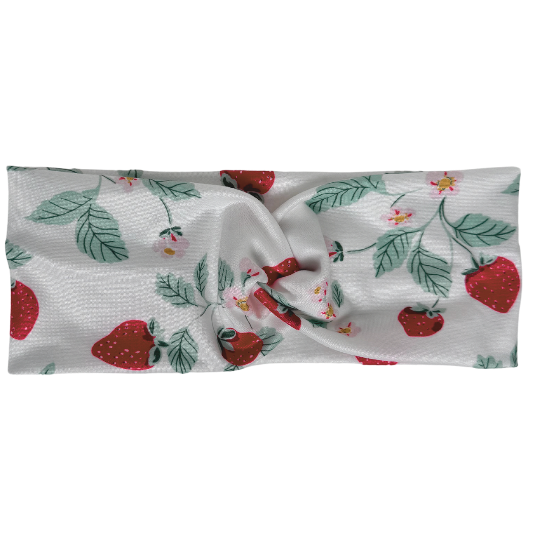 Strawberry Floral Twisted - Workout Headband