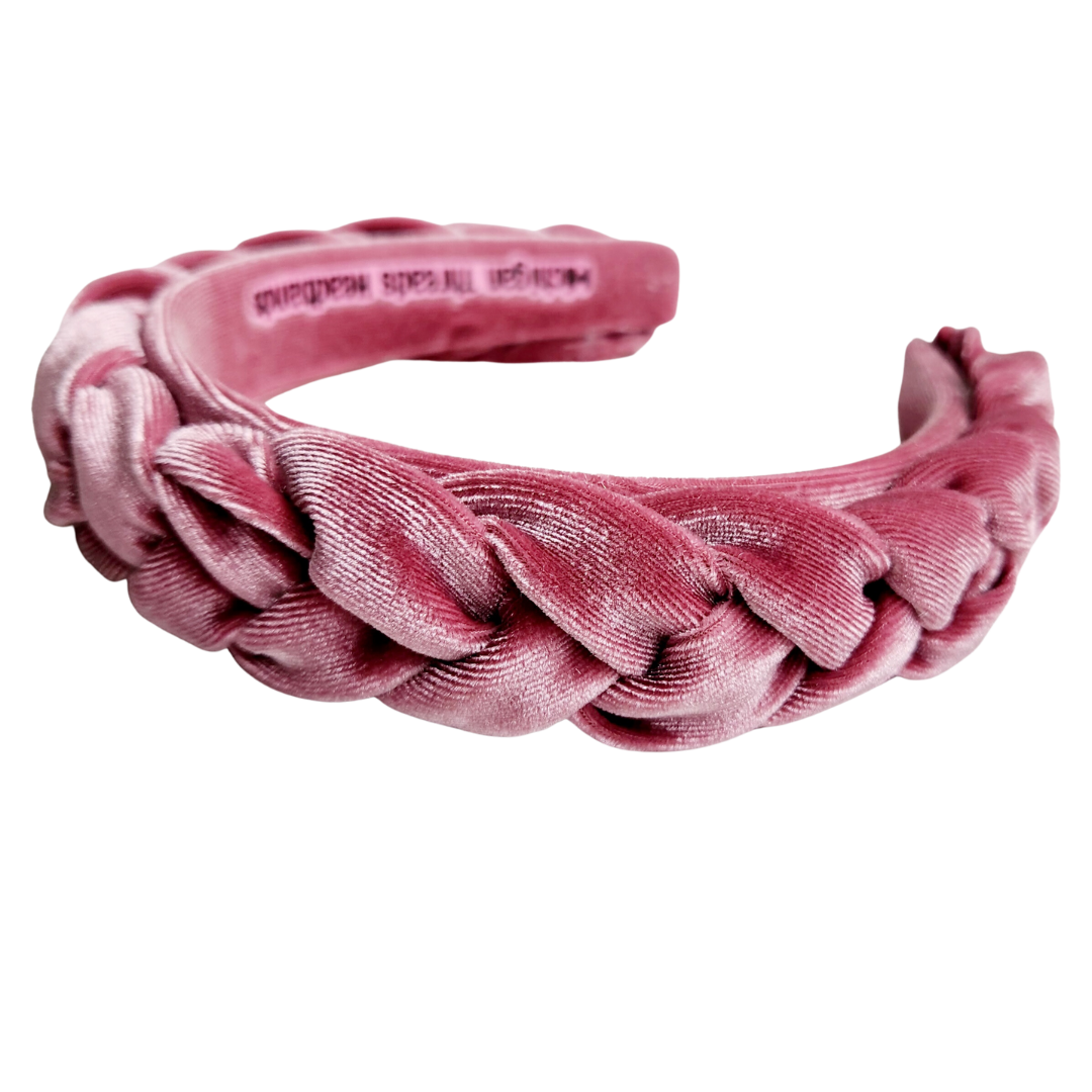 Braided Classic Headband Mauve Velvet