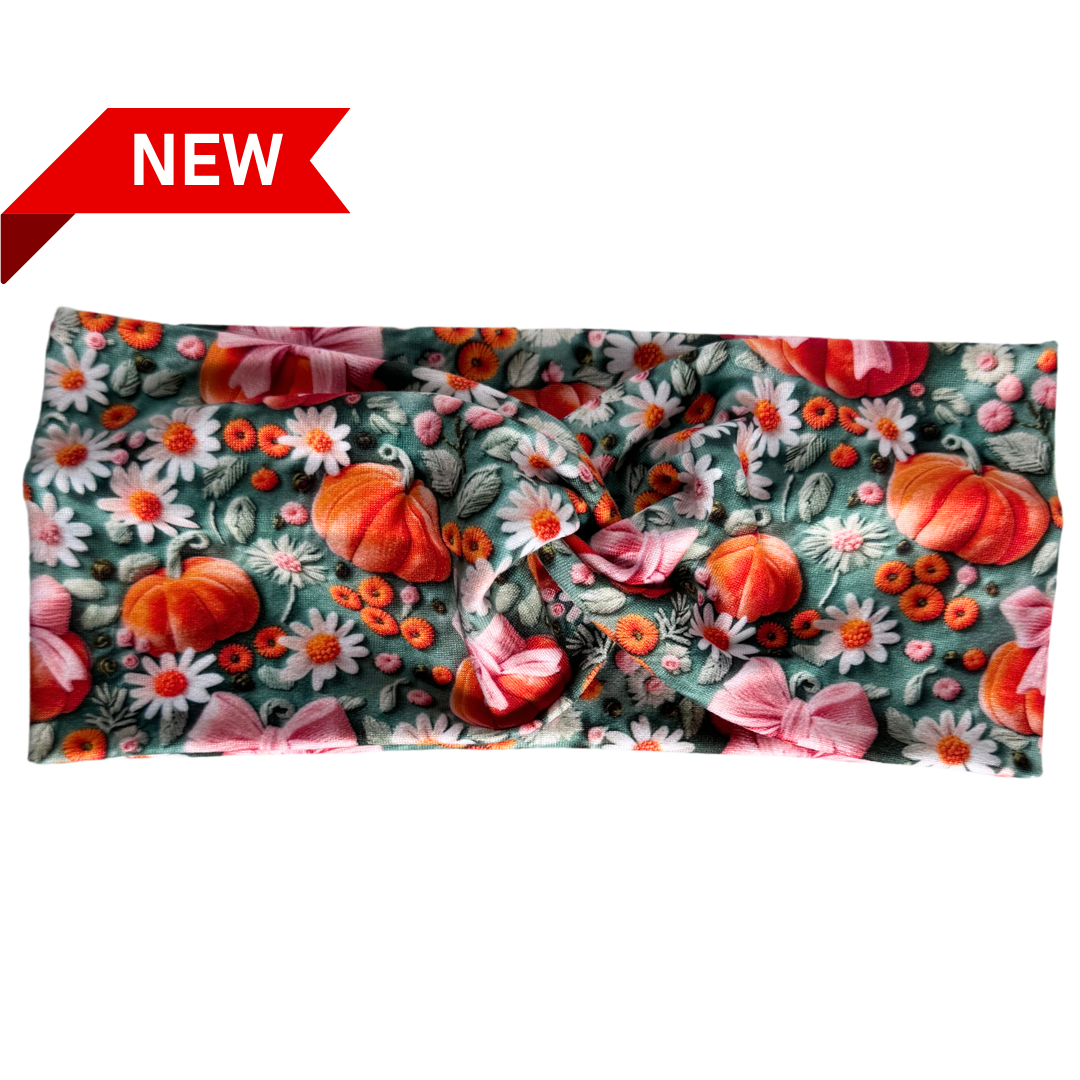 Pumpkin Bows Twisted - Workout Headband