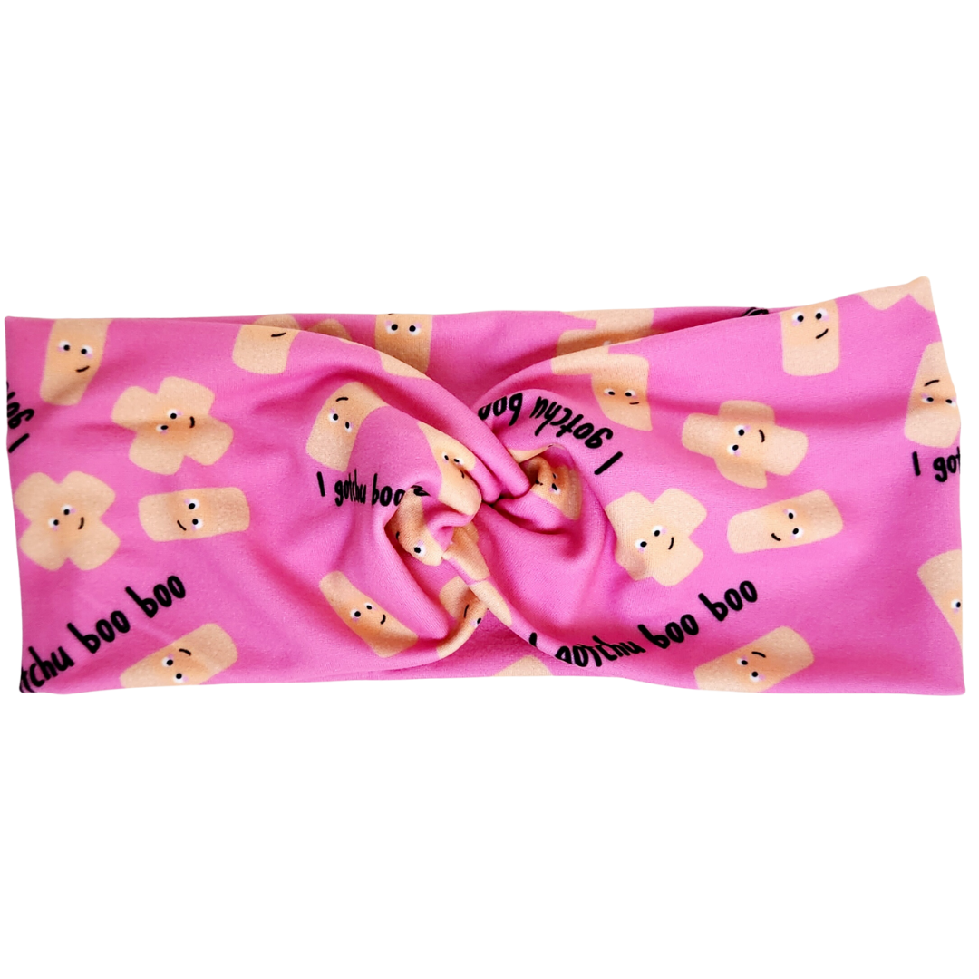 Bandages on Pink Twisted - Workout Headband