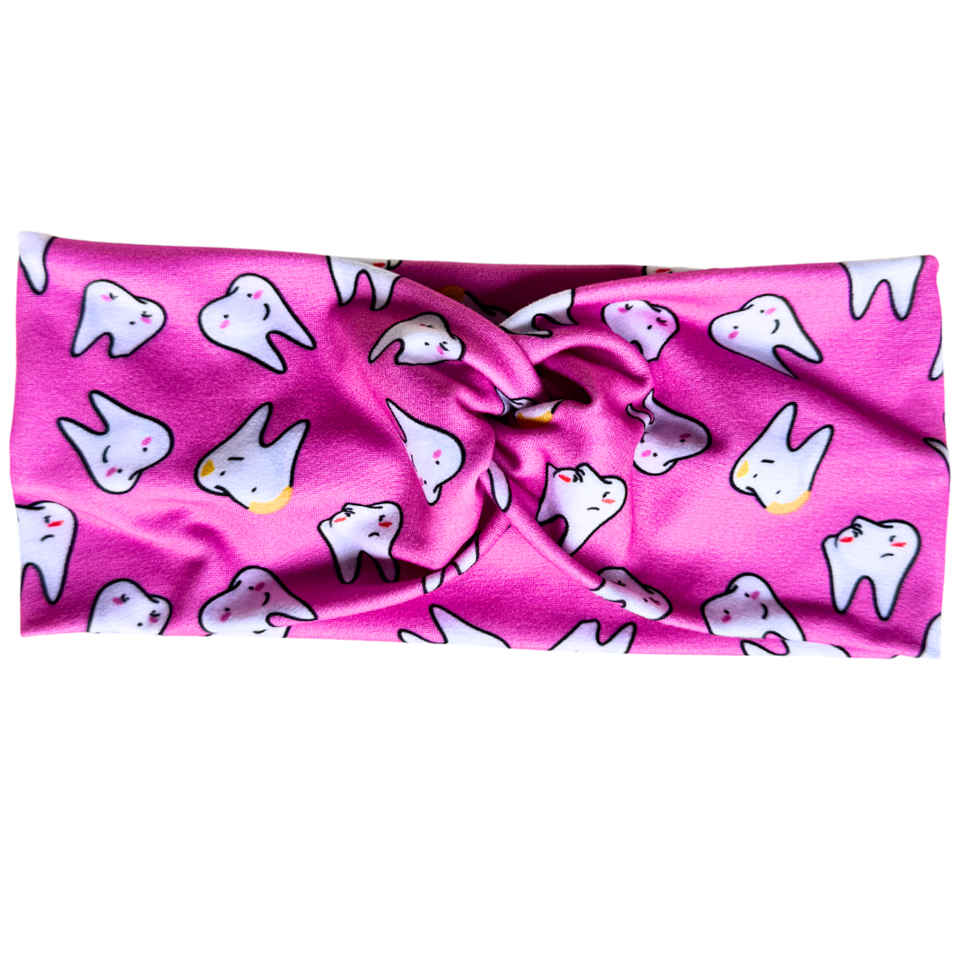 Dental Teeth on Pink - Workout Headband