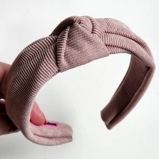 Dusty Pink Corduroy Classic Knotted Headband
