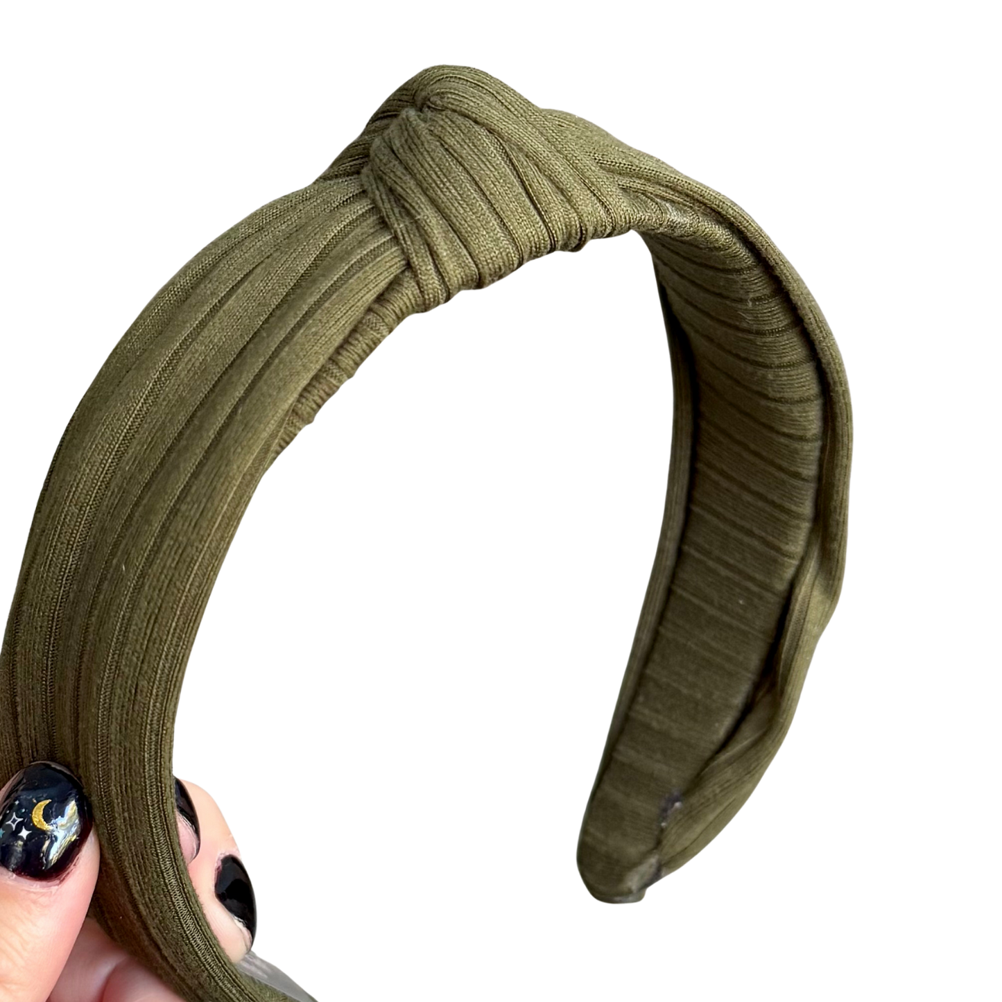 Green Wide Rib Classic Knotted Headband