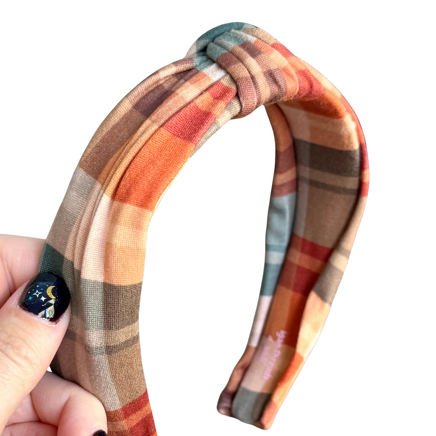 Brown Plaid Classic Knotted Headband