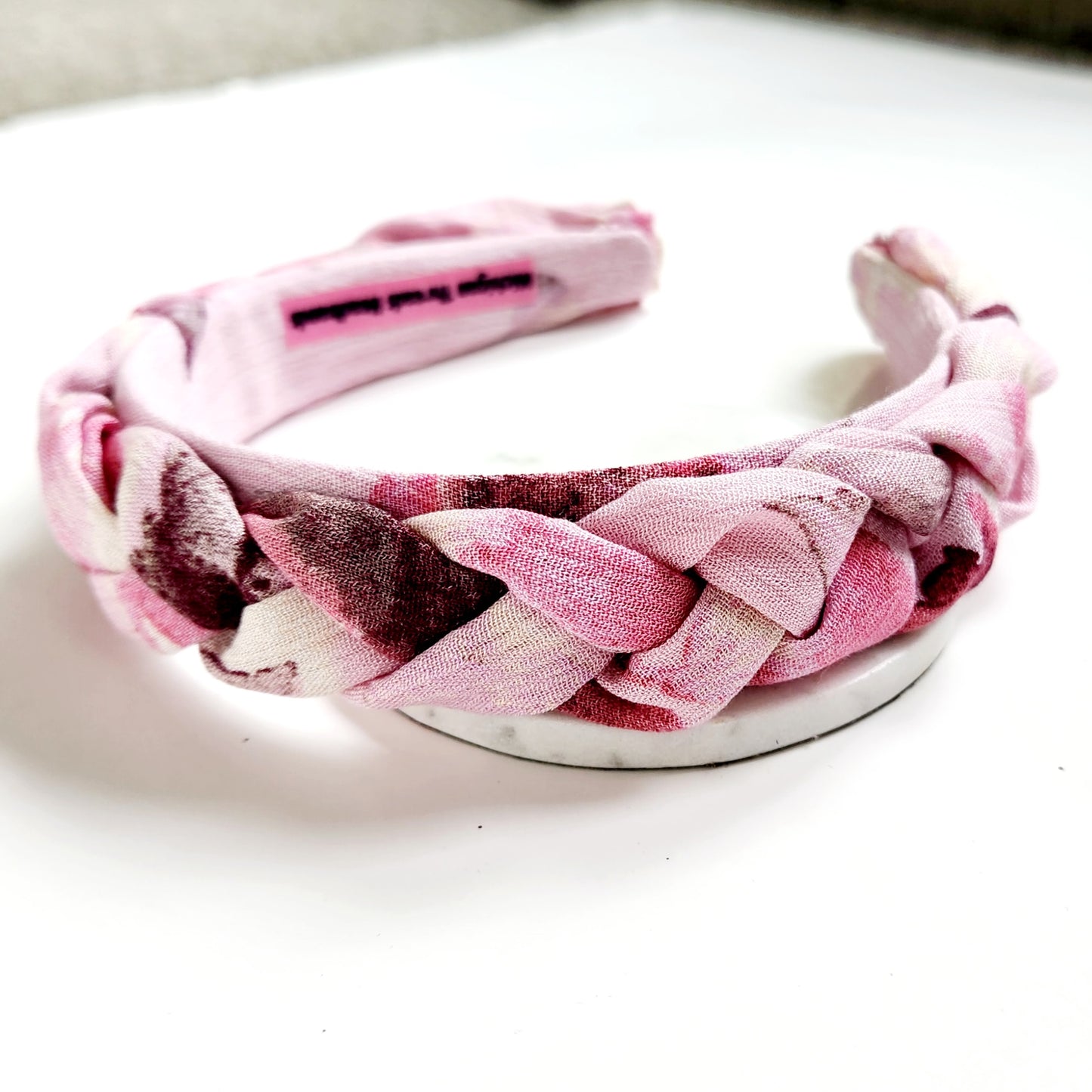 Braided Classic Headband Pink Floral