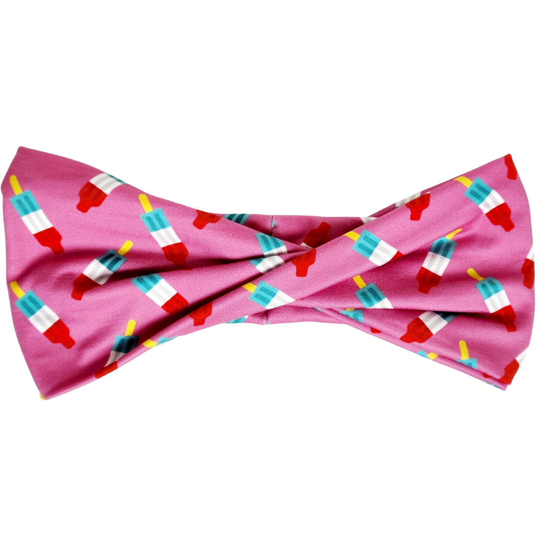 Copy of Bomb Pops on Pink Luxe Doubpe Wide - Workout Headband