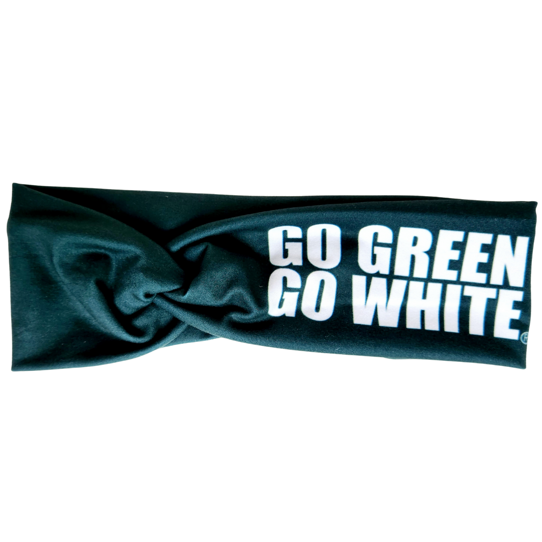 Go Green Go White Twisted - Workout Headband