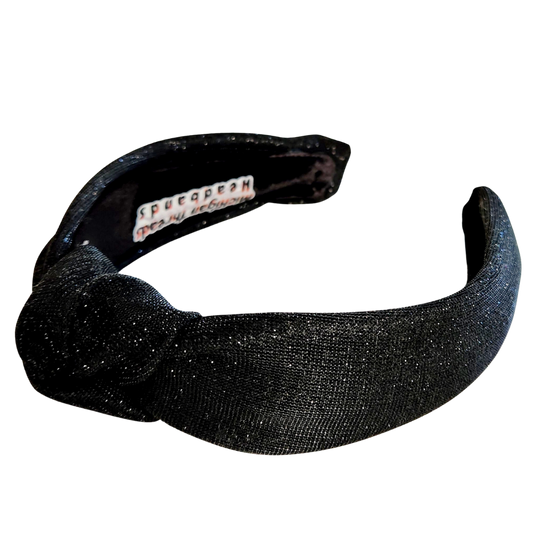 Knotted Classic Headband Black Shimmer