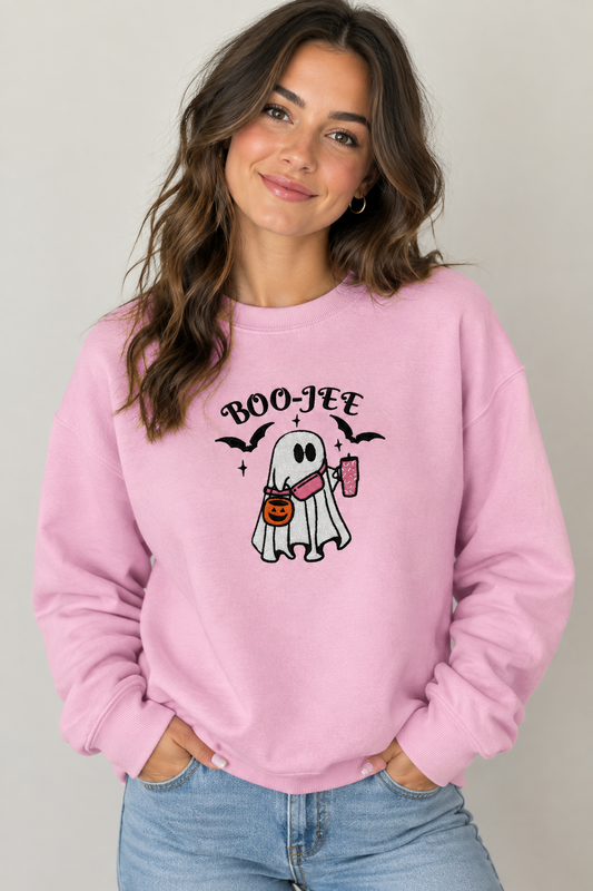 Boo -Gee Embroidered Crew Neck Sweatshirt