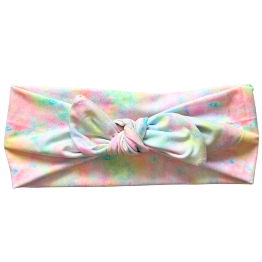 Cotton Candy Dreams Twisted with Removable Bow - Workout Headband