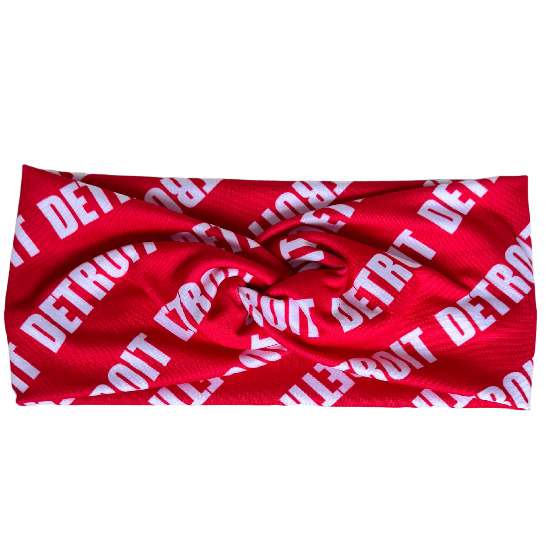 Boxy Red Detroit Twisted - Workout Headband