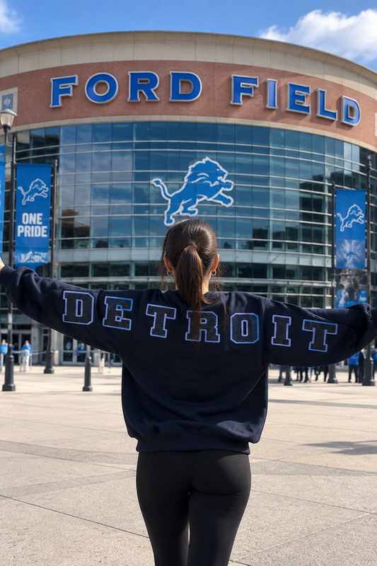 Women's Detroit Football Vintage Graphic Sweatshirt | Oversized Game Day Apparel