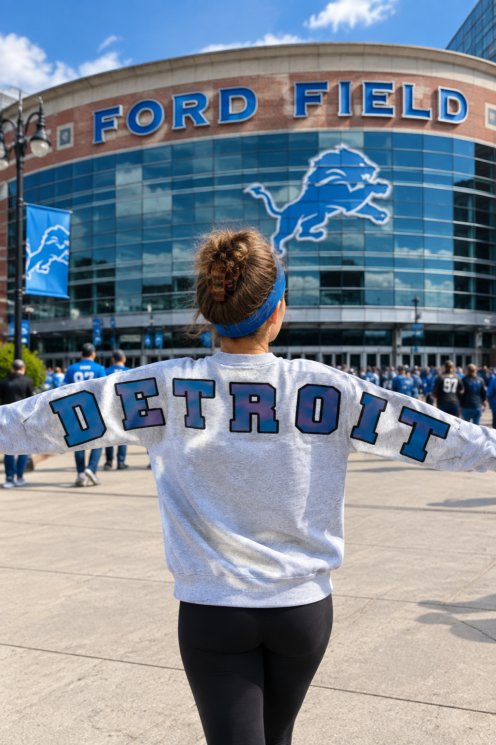 Women's Detroit Football Vintage Graphic Sweatshirt | Oversized Game Day Apparel
