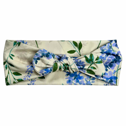 Blue Bonnet Twisted with Removable Bow - Workout Headband