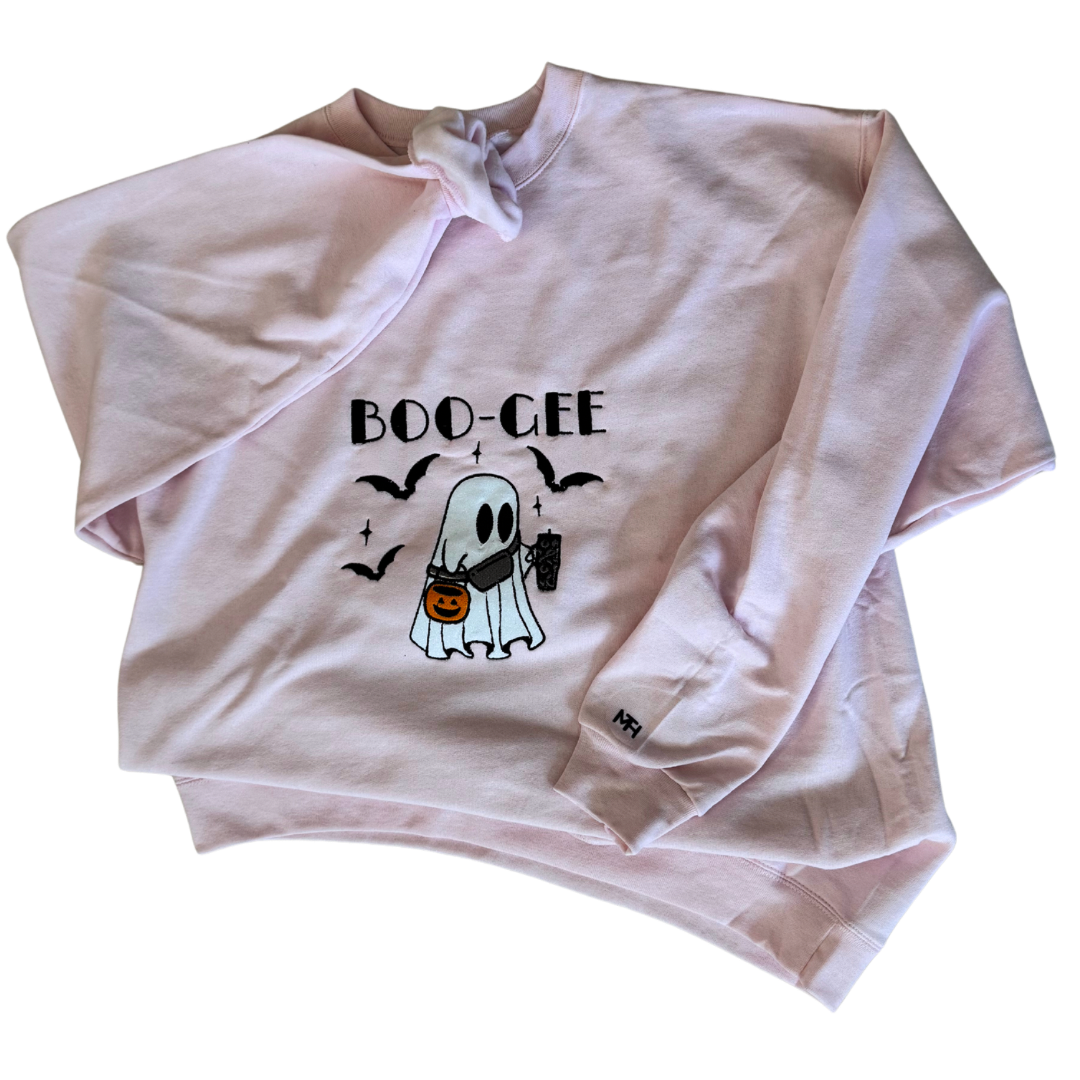 Boo -Gee Embroidered Crew Neck Sweatshirt