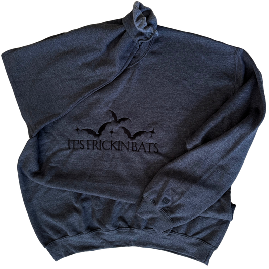 Frickin Bats Embroidered Crew Neck Sweatshirt