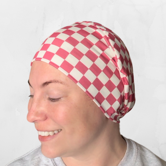 Scrub Cap - Pink Checkered