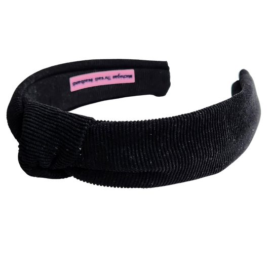 Black Corduroy Classic Knotted Headband