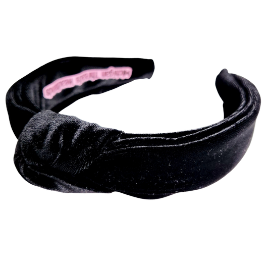 Black Velvet Classic Knotted Headband
