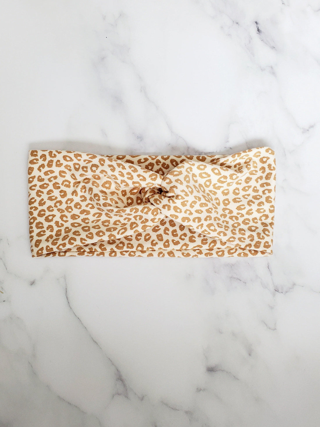 Tan Leopard Twisted Workout Headband Michigan Threads Headbands