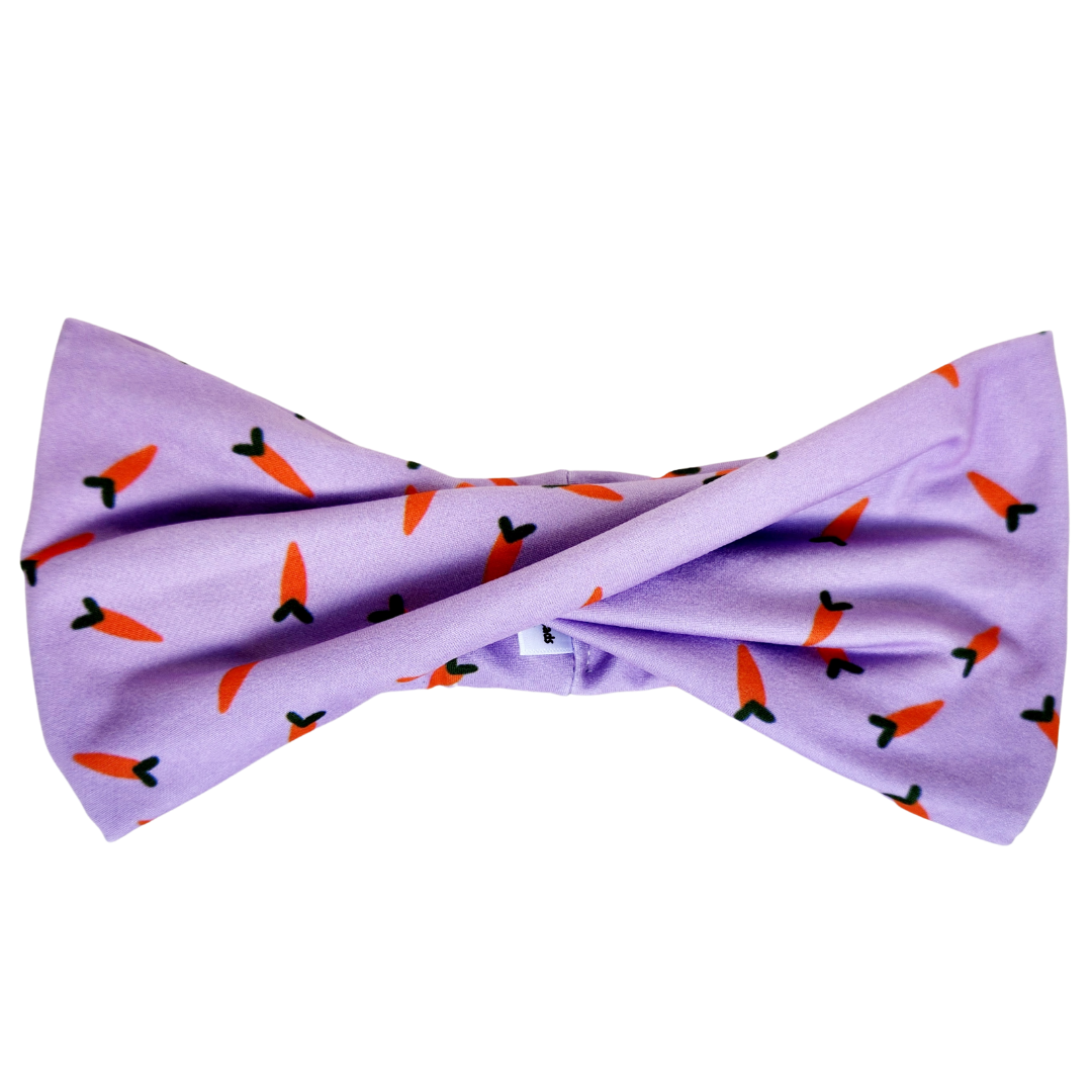 Carrots on Purple Luxe Double Wide - Workout Headband