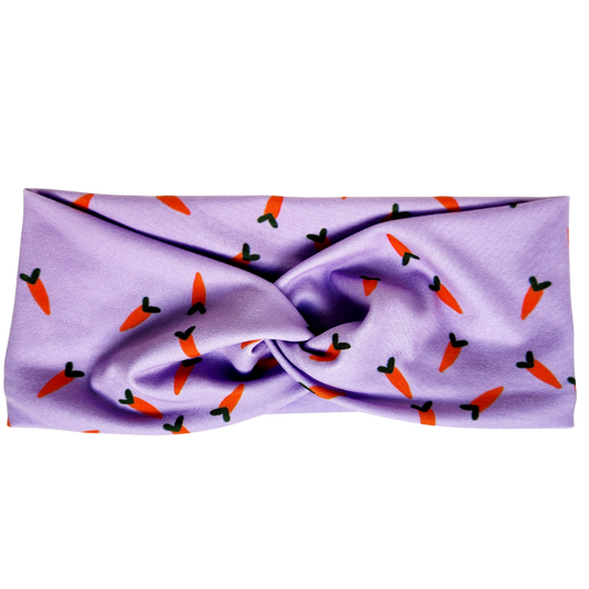 Carrots on Purple Twisted - Workout Headband