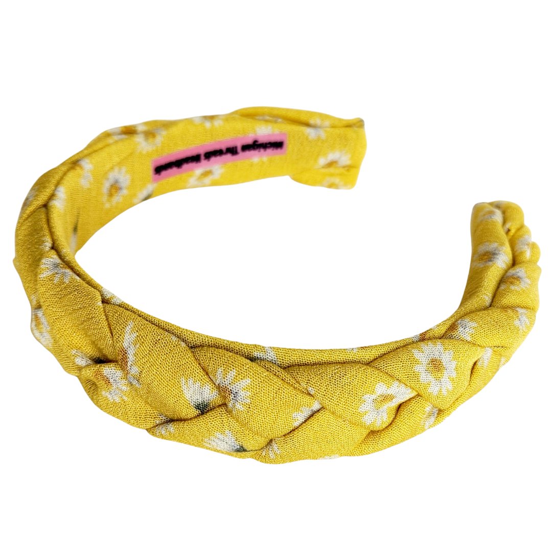 Braided Classic Headband Yellow Daisy