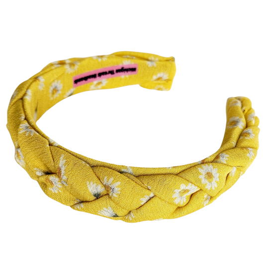 Braided Classic Headband Yellow Daisy